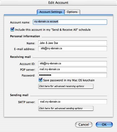 email settings for mac